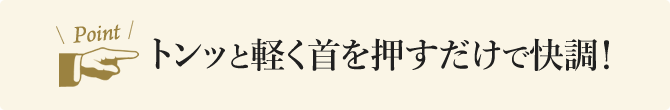 トンッと軽く首を押すだけで快調!