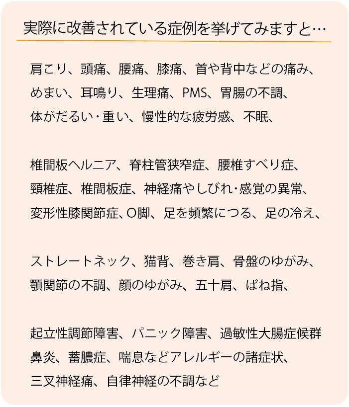 根本改善する整体による症例