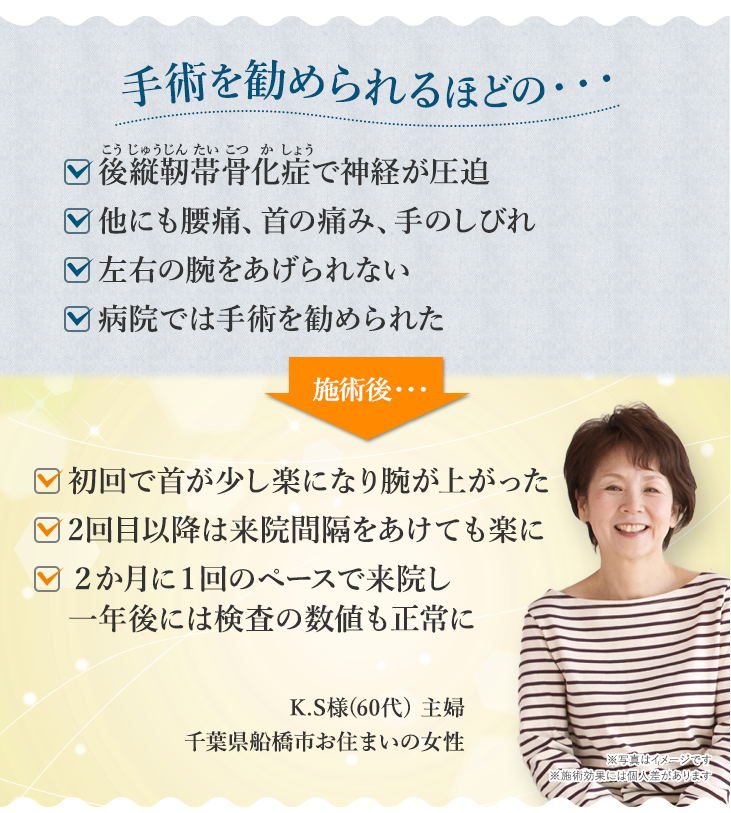 手術をすすめられるほどの